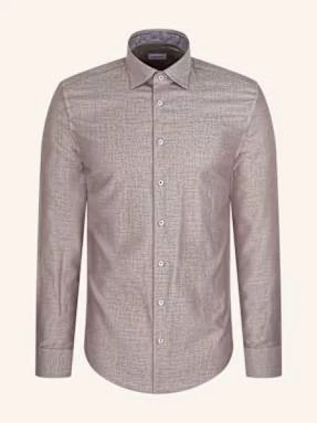 Seidensticker Koszula Biznesowa O Kroju Slim Fit braun brązowa