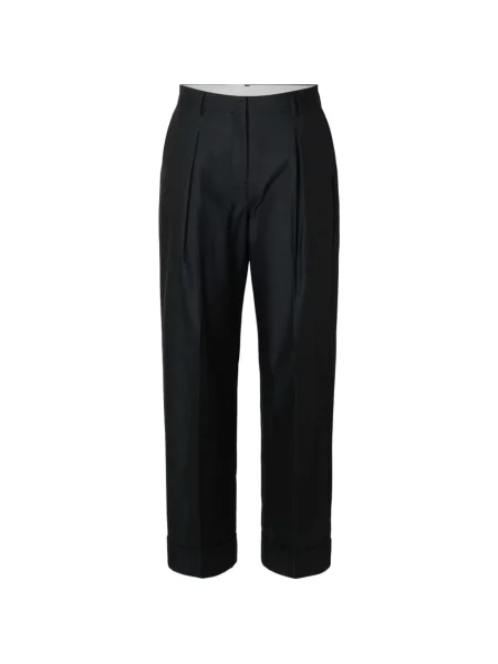Pantaloni Selected plisate negru