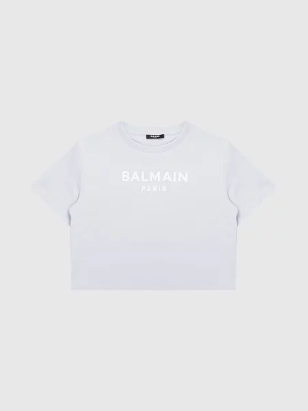 Детская футболка Balmain голубая