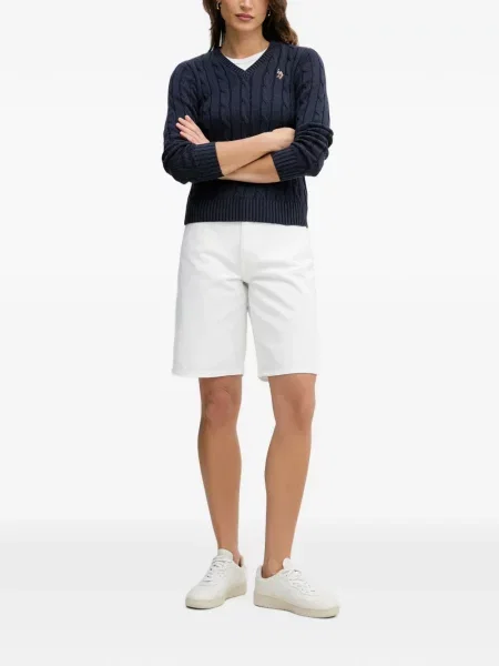 Pantaloni scurți din denim Dkny alb