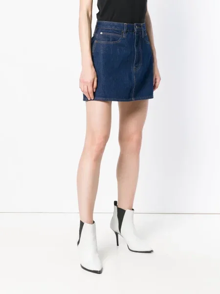 Fustă din denim Calvin Klein Jeans Est. 1978 albastru