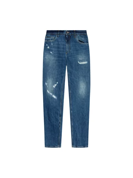 Szerokie jeansy Dolce And Gabbana niebieskie