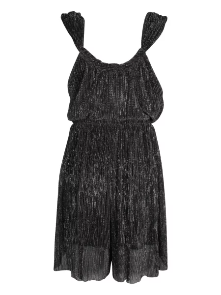 Salopetă Maje cu decolteu în V plisată negru