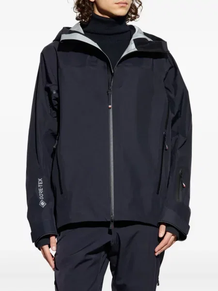 Geacă Moncler Grenoble cu glugă albastru