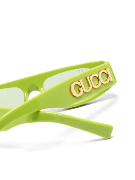 Ochelari de soare Gucci Eyewear cu imprimeu geometric verde