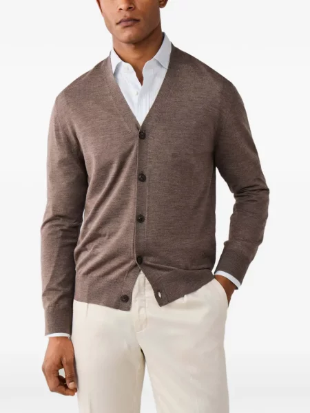 Cardigan Hackett London de lână maro