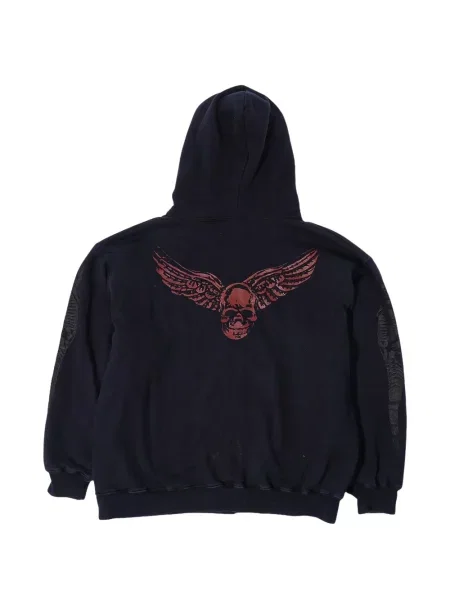 Majica s kapuljačom Chrome Hearts s uzorkom srca crna