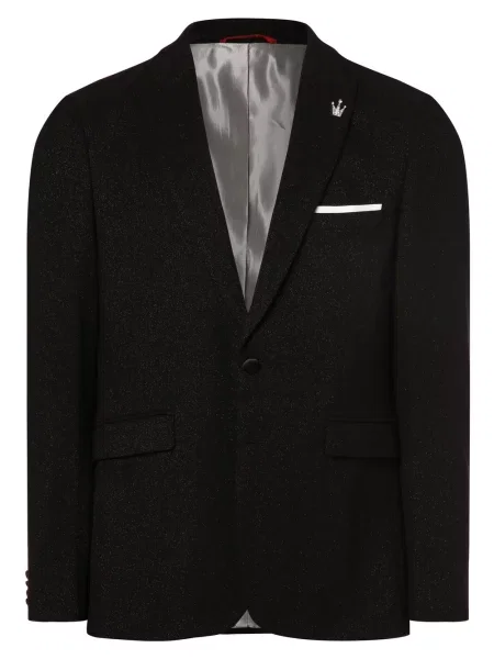 Finshley & Harding London marynarka od garnituru modułowego Mężczyźni Slim Fit czarny jednolity 48