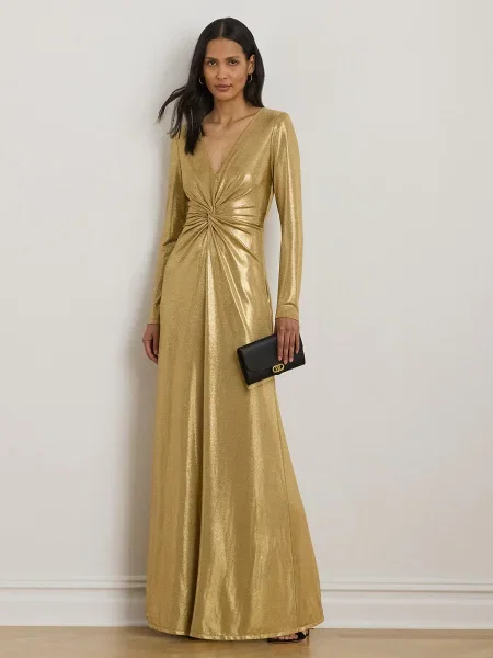 Lauren Ralph Lauren Večerné šaty NADIRA' zlatá