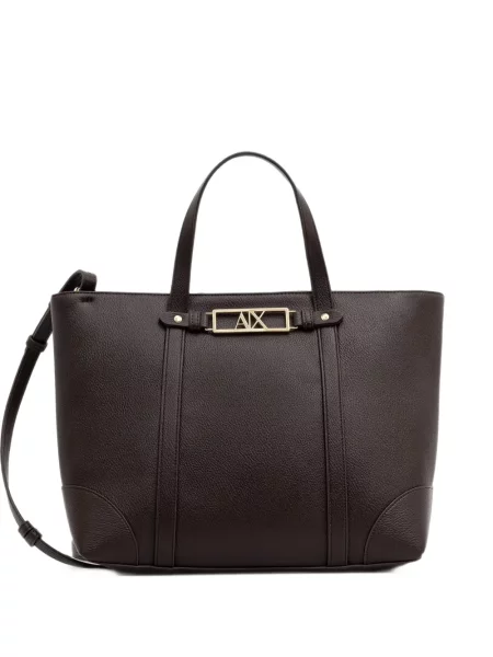 Geantă Armani Exchange cu autograf maro