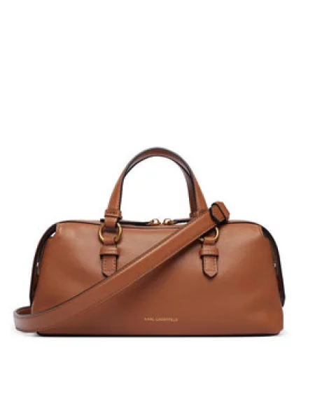 Karl Lagerfeld crossbody kabelka dámska kožená K/AUTOGRAPH hnedá