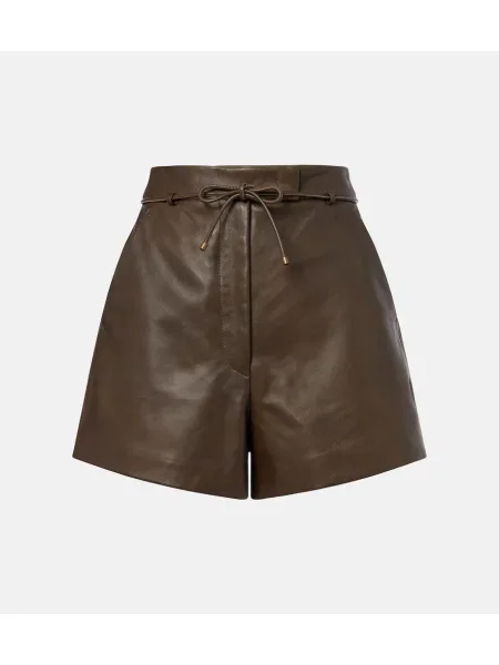 Pantaloni scurți Max Mara din piele verde