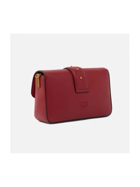 Pinko De piele geantă poștaș LOVE ONE MINI SLOUCHY roșu