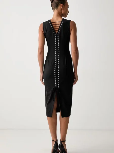 Pinko rochie cu amestec de lână negru