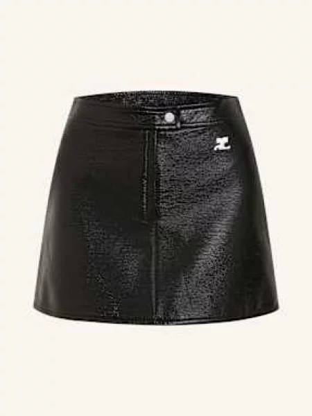 Courrèges Spódnica Z Imitacji Skóry schwarz czarna