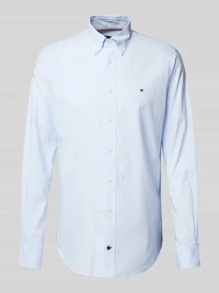 Koszula biznesowa o kroju slim fit z kołnierzykiem typu button down model ‘Henry’ Tommy Hilfiger błękitna