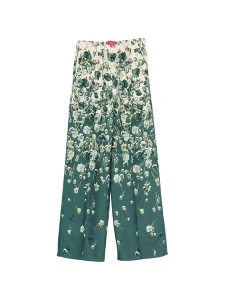 Pantaloni palazzo F.r.s For Restless Sleepers cu model floral cu imagine verde