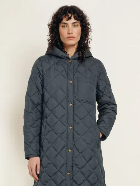 Woolrich Lehký Péřový Kabát tmavě šedá