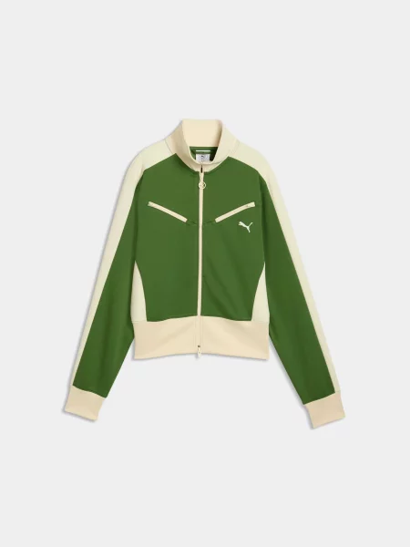 Куртка Puma ретро для бега зеленая