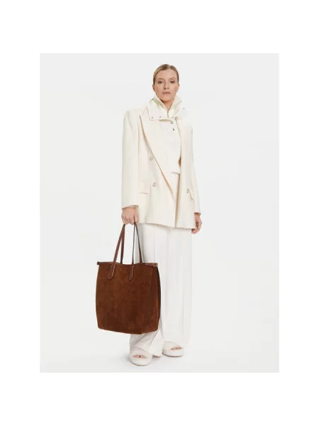 Polo Ralph Lauren torebka shopper zamszowa brązowa