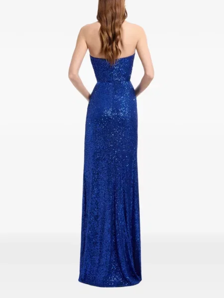 Rochie maxi Elie Saab cu paiete drapată albastru