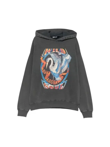 Bluza z kapturem Just Cavalli z kapturem czarna