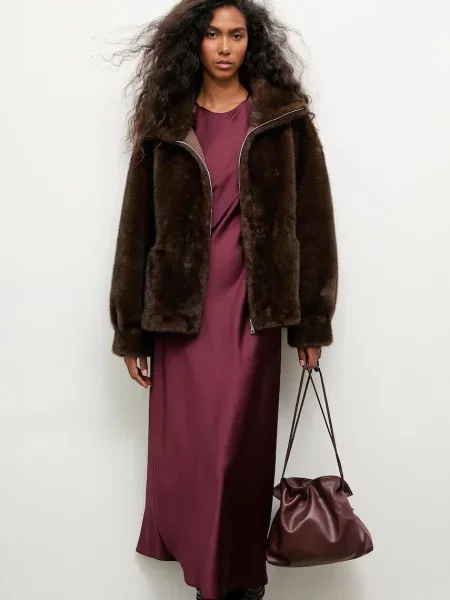 Answear.LAB geaca de tranzitie oversize maro