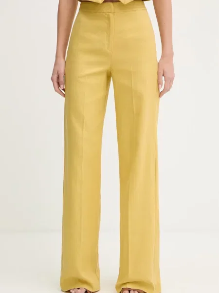 IBlues spodnie straight z dodatkiem lnu CANALE żółte