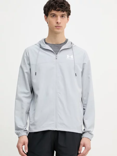Kurtka Under Armour Rival Woven Windbreaker mod gray/mod gray/white szara