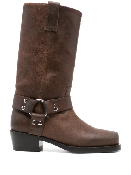Botine Paris Texas din piele cu cataramă maro
