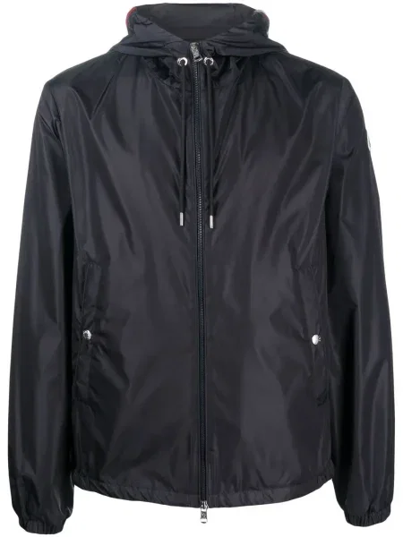 Geacă Moncler cu glugă albastru