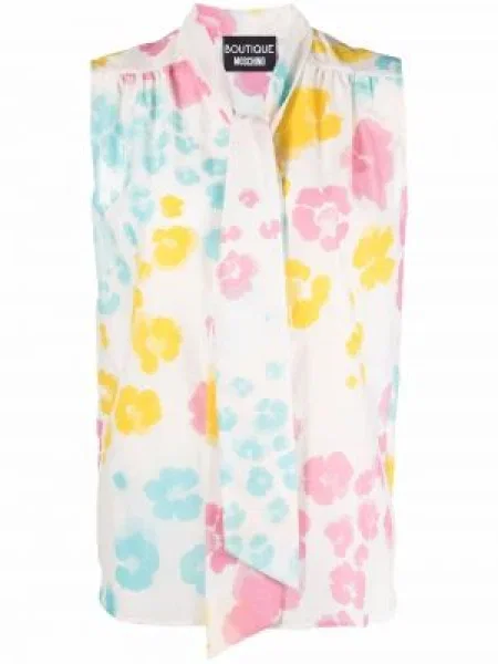 Bluză Boutique Moschino fără mâneci cu model floral cu imagine