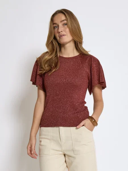 Minus Tricou bronz / cireș roșu
