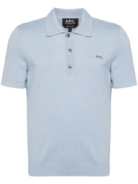 Polo A.p.c. cu broderie albastru