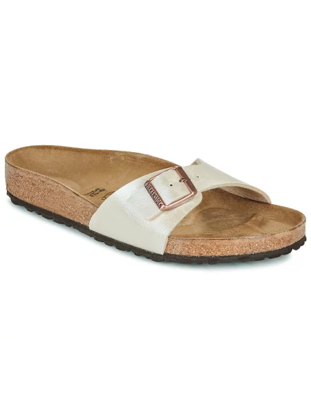 Natikači Birkenstock z perlami bela