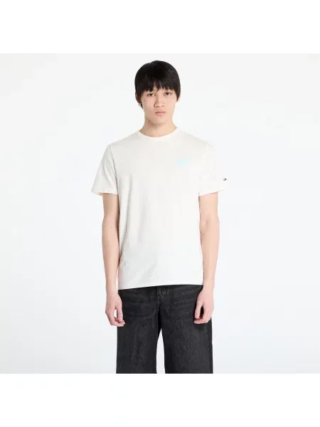 Тениска Tommy Jeans Slim Bubble Print Tee White S бежово