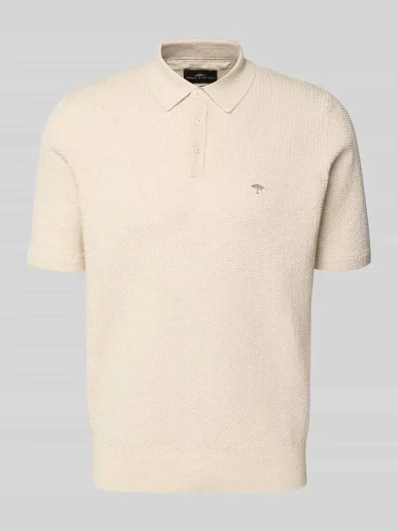 Koszulka polo w dzianinowym wyglądzie krój regular fit Fynch-hatton białe