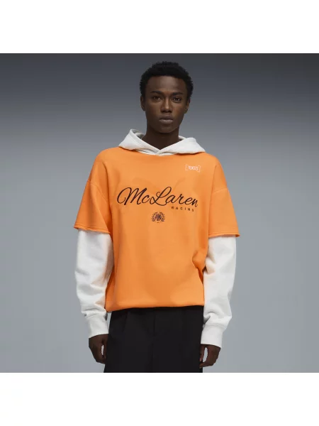 PUMA bluza z kapturem McLAREN RACING Akcesoria S pomarańczowy