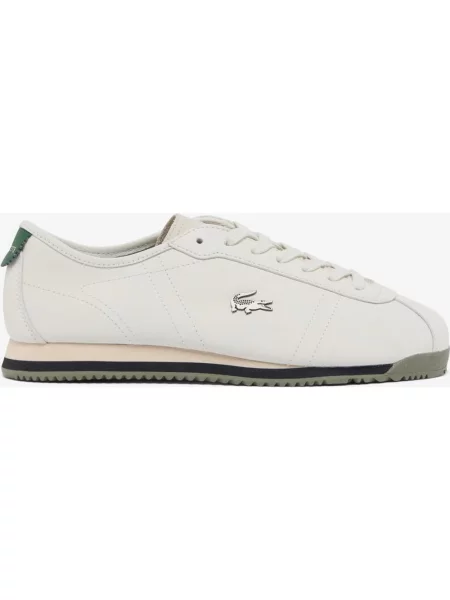 Buty do biegania Lacoste Club-Low Leather beżowy oliwkowy zielony biały