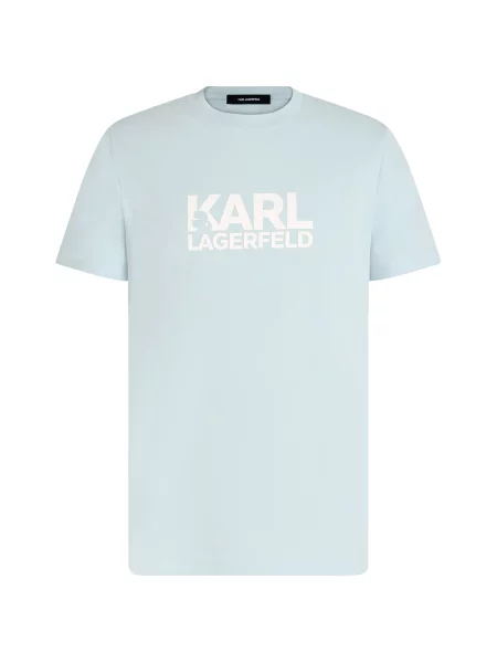 Karl Lagerfeld Tricou albastru deschis alb