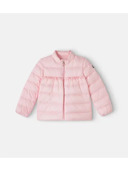 Pūkinė striukė Moncler Enfant rožinė