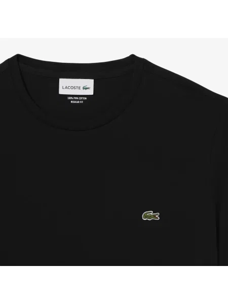 Lacoste T-Shirt Z Okrągłym Dekoltem Z Dżerseju Z Bawełny Pima czarna
