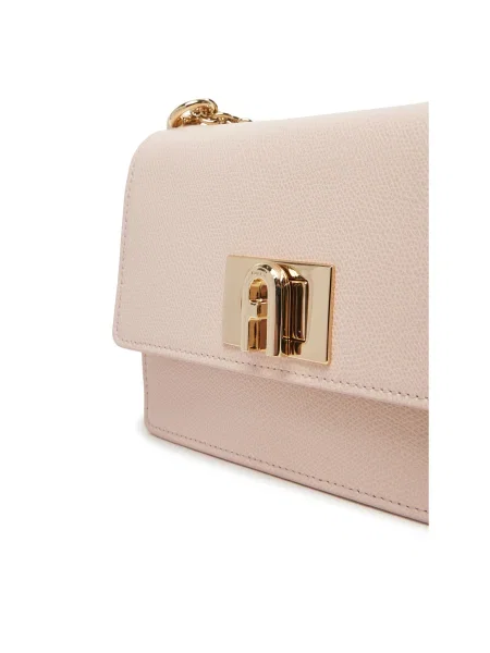 Кожена чанта Furla розово