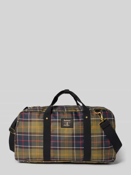 Torba Barbour w kratę z nadrukiem zielona