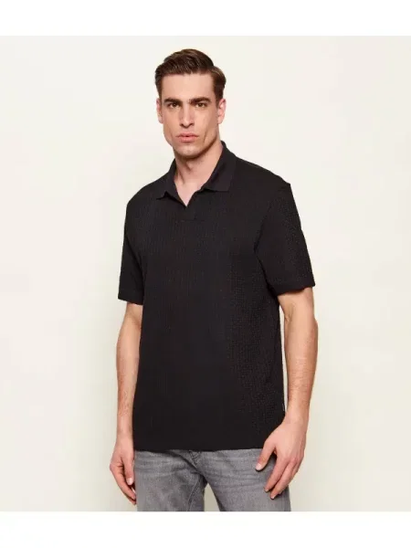 Tricou polo Boss Black negru