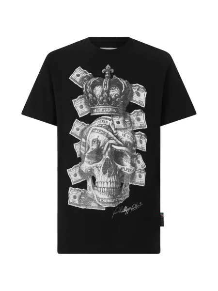 Tricou Philipp Plein cu imagine negru