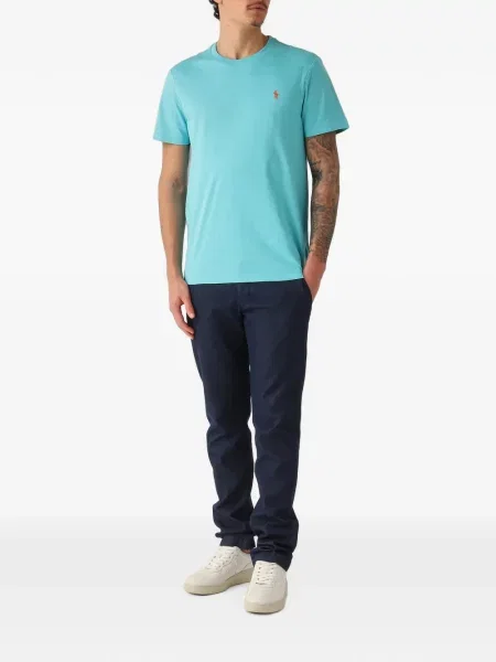 Πουκάμισο Polo Ralph Lauren με κέντημα από ζέρσεϋ μπλε