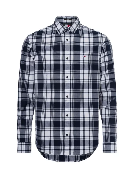 Tommy Jeans Koszula Mężczyźni Regular Fit niebieski|biały w kratkę S biała