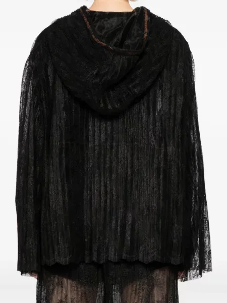 Geacă Quetsche cu glugă din dantelă negru