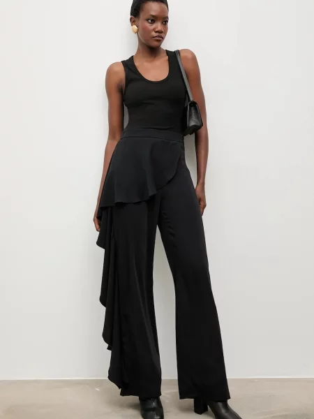 Answear.LAB pantaloni lat high waist negru